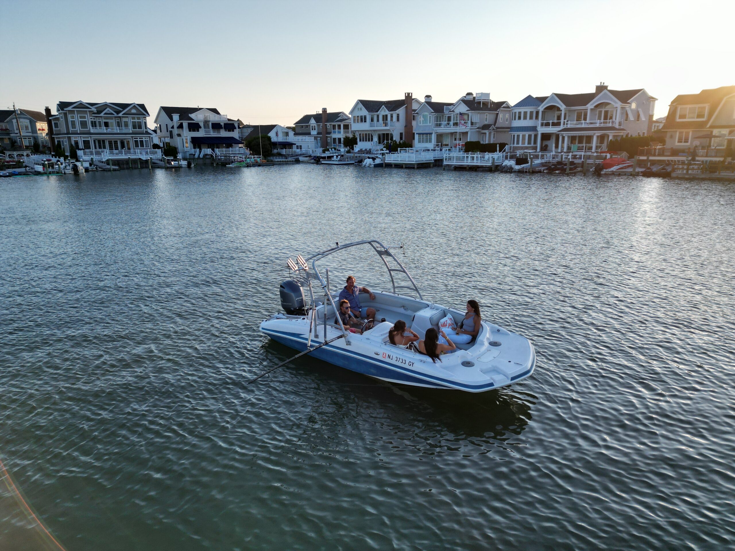 The Basin Cruiser private sunset charter on the back bay in Stone Harbor New Jersey
